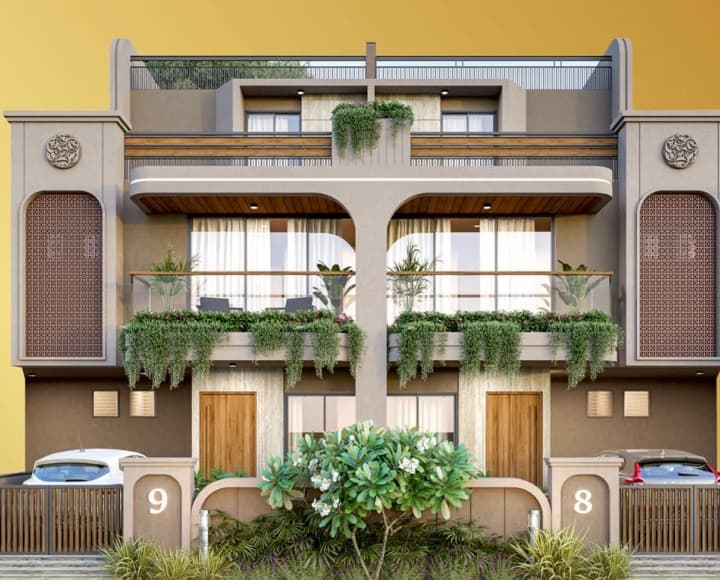 Elegant bungalow façade