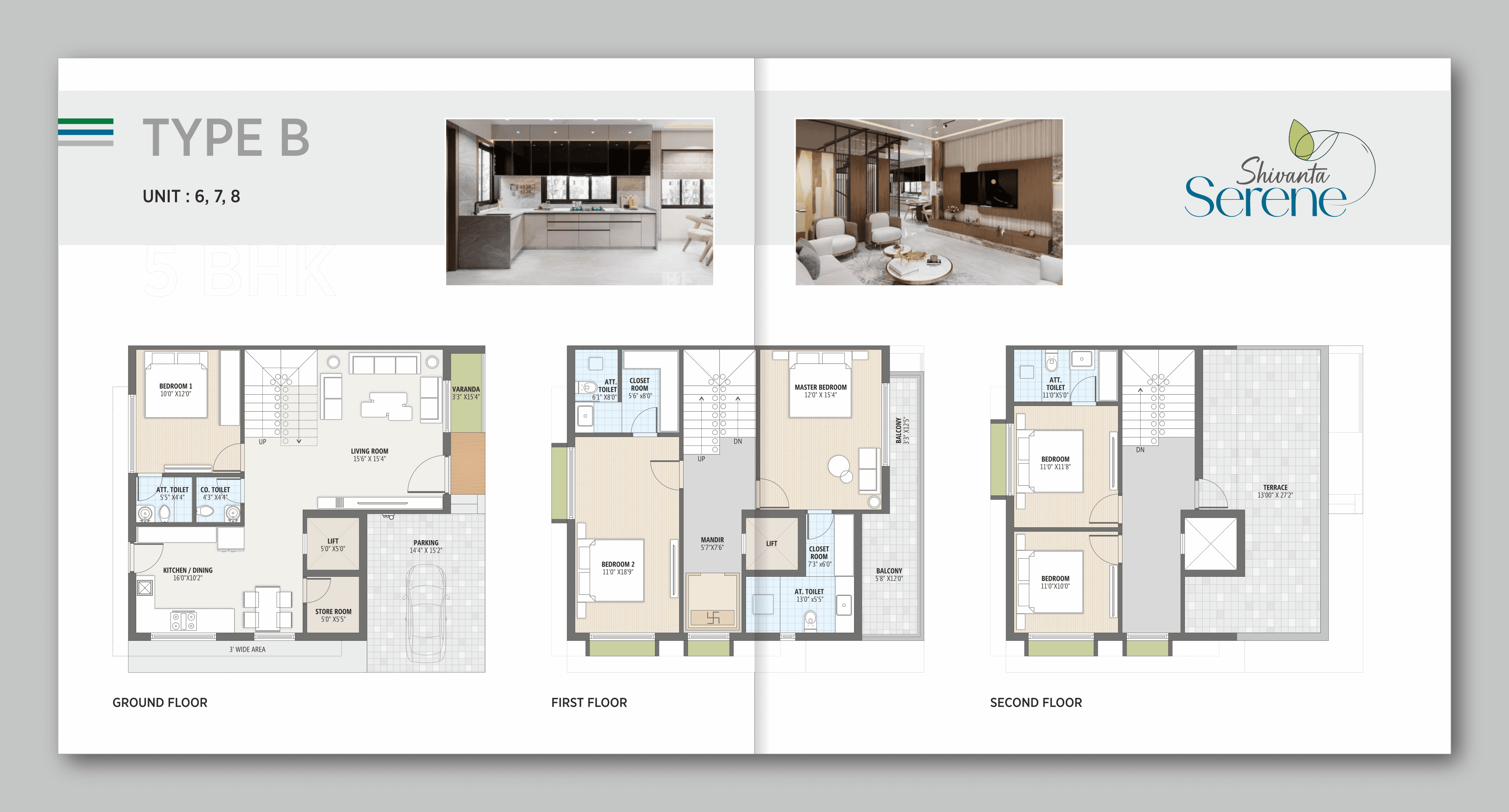 Type B — Unit 6, 7, 8 (5 BHK)