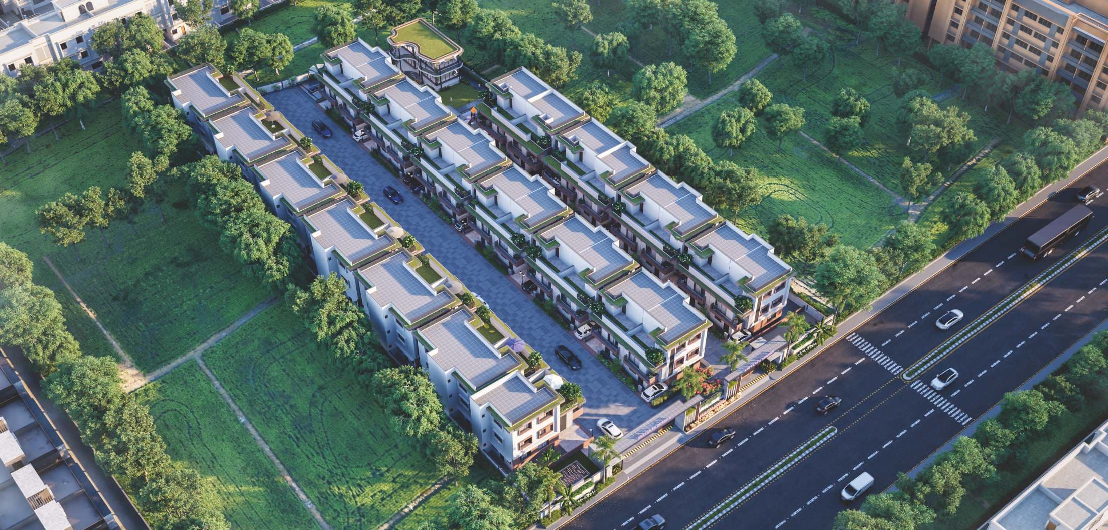 Aerial view of the community